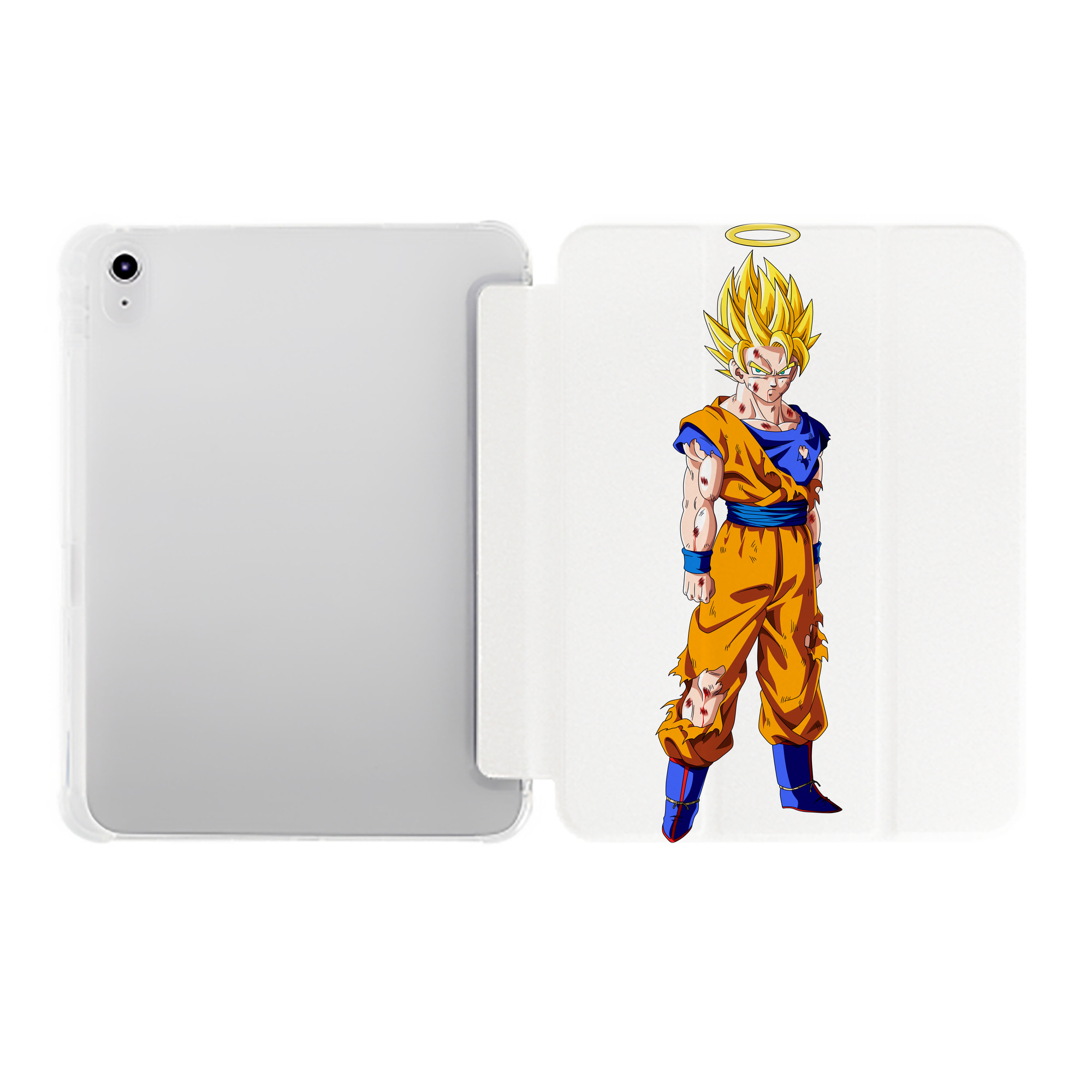 （画像用） ドラゴンボール 孫悟空（そん ごくう）Son Goku カカロット DRAGON BALL Kakarotto IPad ケース ペン収納付き 三つ折りスタンド PUレザー×シリコン 対応機種9.5/10.5/10.9インチ